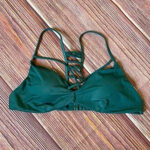 NWT RVCA Solid Bralette Bikini Top w/ Lattice Back
